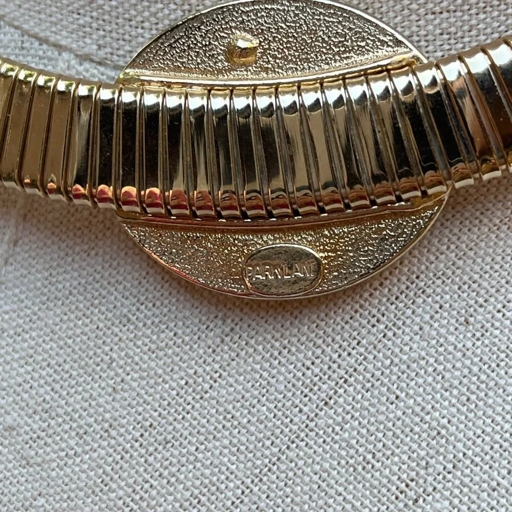 Vintage Park Lane Gold Tone/Black Stone Choker - Picture 3 of 3